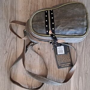 Mona B Upcycled Material Crossbody Bag